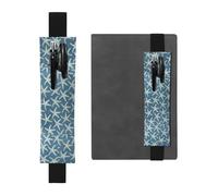 ZhaoYuGoods Portapenne con fascia elastica in lana costiera con stella marina | Custodia per penna regolabile con stampa | Simpatico portapenne in pelle, Nero , Taglia unica
