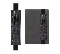 ZhaoYuGoods Portapenne con fascia elastica spettrale viola nero gotico | Custodia per penna regolabile con stampa | grazioso portapenne in pelle, Nero , Taglia unica