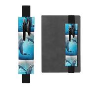 ZhaoYuGoods Portapenne con fascia elastica Winter The Dolphin, con stampa regolabile, portapenne in pelle, Nero , Taglia unica