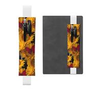 ZhaoYuGoods Portapenne con girasoli gialli con farfalla rossa elastica | Custodia per penna regolabile con stampa | Simpatico portapenne in pelle, bianco, Taglia unica
