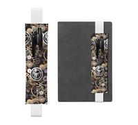 ZhaoYuGoods Portapenne con ingranaggi meccanici Steampunk con fascia elastica | Custodia per penna regolabile con stampa | Simpatico portapenne in pelle