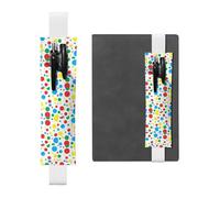 ZhaoYuGoods Portapenne Twister a pois con fascia elastica | Custodia per penna regolabile con stampa | grazioso portapenne in pelle, bianco, Taglia unica