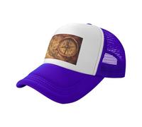 ZhaoYuGoods Prinetd - Cappellino da baseball, con scritta "Law of the Compass", regolabile, in rete posteriore, cappello da sole per sport all'aria aperta, viaggi, corsa, Viola, Taglia unica