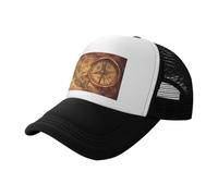 ZhaoYuGoods Prinetd - Cappellino da baseball, con scritta "Law of the Compass", regolabile, in rete posteriore, cappello da sole per sport all'aria aperta, viaggi, corsa, Nero , Taglia unica