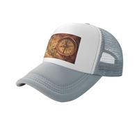 ZhaoYuGoods Prinetd - Cappellino da baseball, con scritta "Law of the Compass", regolabile, in rete posteriore, cappello da sole per sport all'aria aperta, viaggi, corsa, grigio, Taglia unica