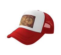 ZhaoYuGoods Prinetd - Cappellino da baseball, con scritta "Law of the Compass", regolabile, in rete posteriore, cappello da sole per sport all'aria aperta, viaggi, corsa, Rosso, Taglia unica