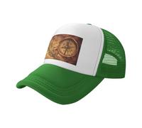 ZhaoYuGoods Prinetd - Cappellino da baseball, con scritta "Law of the Compass", regolabile, in rete posteriore, cappello da sole per sport all'aria aperta, viaggi, corsa, Verde, Taglia unica