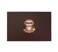 ZhaoYuGoods Puzzle da 1000 pezzi con bradipo yoga, per adulti, puzzle orizzontali impegnativi in legno di alta qualità, con foto di riferimento per rilassamento mentale e decorazione della casa, 50 cm