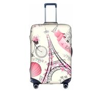 ZhaoYuGoods Romantico Parigi Torre Eiffel Bycicle Bagagli Protector Stampato Bagagli Copertura per Valigia, Divertente Copertura Bagaglio Adatto 45-81CM Bagagli, bianco, L