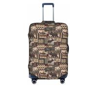 ZhaoYuGoods Rustic Lodge Bear - Copertura protettiva per bagagli, con stampa di orso, per valigie, adatta per bagagli da 45 a 81 cm, bianco, M