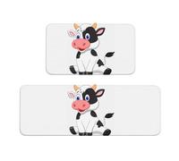 ZhaoYuGoods Set di 2 tappetini da cucina con stampa di mucca da latte, antiscivolo, per protezione del pavimento, lavabile, comodo, per uso domestico, 43 x 75 cm + 43 x 120 cm