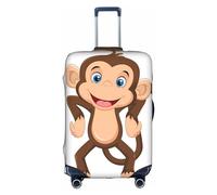 ZhaoYuGoods Simpatica copertura per bagagli a forma di scimmia, copertura stampata per valigie, copertura per bagagli divertente adatta a bagagli da 45 a 81 cm, bianco, XL
