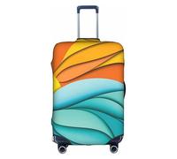 ZhaoYuGoods Sunset and Sunrise con onde oceaniche del mare, copertura per bagagli stampata per valigie, divertente copertura per bagagli adatta a bagagli da 45-81 cm, bianco, M