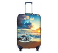 ZhaoYuGoods Sunset Beach - Copertura protettiva per bagagli, con stampa, per valigie, divertente, adatta per bagagli da 45 a 81 cm, bianco, XL