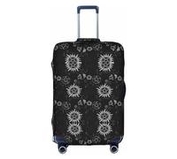 ZhaoYuGoods Supernatural Symbols - Copertura protettiva per bagagli con stampa di simboli, per valigie, divertente, adatta per bagagli da 45 a 81 cm, bianco, XL