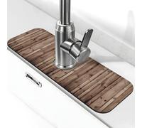 ZhaoYuGoods Tappetino paraspruzzi per lavello della cucina con venature del legno, tappetino super assorbente, ad asciugatura rapida, divertente dietro il rubinetto, per cucina e bagno, 38 cm x 14 cm