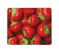 ZhaoYuGoods Tappetino per mouse rettangolare con stampa di fragole rosse e frutta, 22 cm x 18 cm, graziosa base in gomma antiscivolo, per computer, laptop, ufficio, scrivania, divertente tappetino per