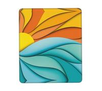 ZhaoYuGoods Tramonto e alba con stampa di onde oceaniche e mare, poggiapolsi ergonomico per la digitazione, tappetino per mouse divertente e resistente per ufficio, giochi e studi