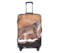 ZhaoYuGoods Wild Bobcat - Copertura protettiva per bagagli, con stampa di gatto selvatico, copertura per valigia, copertura per bagagli divertente adatta a bagagli da 45 a 81 cm, bianco, L