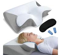 ZHAOZHI Cuscino Cervicale Ergonomico,Sollievo Cervicale,Cuscino Ortopedico Cervicale Per Alleviare Il Disagio Al Collo,Cuscino Ergonomico Hicaly (Grigio)