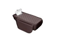 ZHAUPMCB Bracciolo Box Tappetino Protettivo per Console Centrale Auto, Cuscino per bracciolo in Memory Foam con Tasca Porta fazzoletti Braccioli per Auto(Brown)