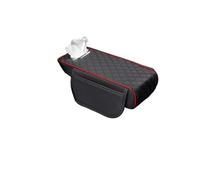 ZHAUPMCB Bracciolo Box Tappetino Protettivo per Console Centrale Auto, Cuscino per bracciolo in Memory Foam con Tasca Porta fazzoletti Braccioli per Auto(Black-Red)