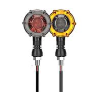 ZHAUPMCB Luce Notturna per Motocicletta Indicatore di direzione a LED per Moto, Luce Lampeggiante Scorrevole, 12 V, 10 mm, Retro, Bicolore, Girevole Faro per Moto(2 X Amber Red)