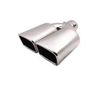 ZHAUPMCB Silenziatore Auto Terminale di Scarico Universale a Doppia Uscita, terminale di Scarico Posteriore, terminale di Scarico Quadrato in Acciaio Inox Silenziatore Tubo(Silver Straight)