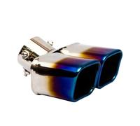 ZHAUPMCB Silenziatore Auto Terminale di Scarico Universale A Doppia Uscita, Terminale di Scarico Quadrato per Auto, in Acciaio Inox, Ingresso Marmitta 60 Mm/75 Mm Silenziatore Tubo(Innet 60mm F)