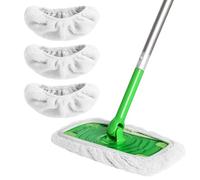 ZHAYAO Panno in cotone riutilizzabile, compatibile con Swiffer, Wet & Dry Flat Mop Cover, confezione da 3 panni lavabili per la pulizia di superfici e pavimenti in legno duro