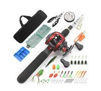 ZHCHAO 1,65 M Short Festival Contraction Road Canna da pesca Sub-carbon Set di attrezzi da pesca con ruota a goccia d'acqua (dimensioni: D)