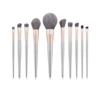ZHCHAO 10 pezzi di set di pennelli for trucco Pennello for cipria Silver Lisa Pennello for fard in polvere Pennello for trucco