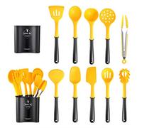 ZHCHAO 11PCS Maniglia Silicone Stoccaggio Barreled Utensili da cucina antiaderente Pentole Cucchiaio da cucina Spatola Clip Cibo Olio Pennello Frusta Set
