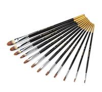 ZHCHAO 12 pz/set pennelli diversi modelli di varietà di capelli in nylon palo di legno per acquerello olio pittura acrilica disegno forniture artistiche