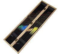 ZHCHAO 12 pz Zattera Legno Pesca Sugheri Tackle Tool Accessories Bobbers con Paulownia Legno Box
