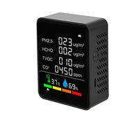 ZHCHAO Air Monitor rilevatore di anidride carbonica serra magazzino qualità dell'aria temperatura umidità monitor misuratore di misurazione rapida (colore: argento, dimensioni: 90 x 70 x 35 mm)