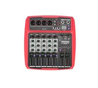 ZHCHAO B6-MX. Mixer audio console di miscelazione della scheda audio della scheda audio portatile a 6 canali integrati 16 DSP 48V. Phantom Power supporta BT(Red)