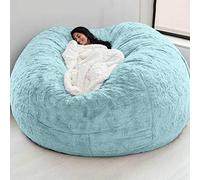 ZHCHAO Bean Bag Divano Big Fluffy Beanbag Bed Slipcover Case Floor Seat Couch Futon Lazy Sofa Recliner Pouf (riempimento non incluso)(Blue)