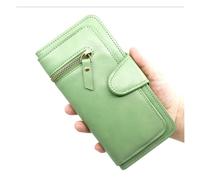 ZHCHAO Borsa for carte da donna con borsa a mano lunga con posizione fotografica multi-funzione con fibbia vintage con cerniera(Grn)