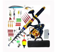 ZHCHAO Canna da pesca Canna da mare corta Set ruota Set di attrezzi da pesca Luya con borsa (Dimensioni: D)