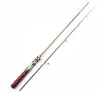 ZHCHAO - Canna da pesca in carbonio UL, 1,68 m, con manico in legno morbido e lento, canna da pesca leggera, con 2 punte colorate (dimensioni: canna da spinning, 168 cm)