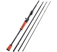 ZHCHAO Canna da pesca portatile a 4 sezioni, 1,8 m-2,4 m, leggera in fibra di carbonio con manico in gomma, canna da pesca per spinning, casting (dimensioni: A_2,4 m)