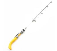 ZHCHAO Canna da pesca sul ghiaccio con manico piegato 65 cm canna da pesca portatile canna da pesca invernale zattera pesca alla moda canna da ghiaccio (dimensioni: argento)