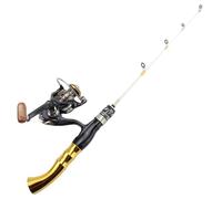 ZHCHAO Canna da pesca sul ghiaccio curva Canna da pesca invernale Spinning Wheel Set di attrezzi da pesca canna da pesca zattera canna da pesca (dimensioni: argento)