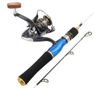 ZHCHAO Canna da pesca sul ghiaccio da 58 cm Canna da pesca invernale con ruota da spinning attrezzatura da pesca combinata canna da barca attrezzatura da pesca (dimensioni: argento)