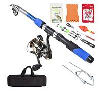 ZHCHAO Canna da pesca telescopica da 2,1 m Combo Kit completo di attrezzatura da pesca Set Spinning Pesce Reel Pole Baits Hooks Fishing Bag Kit (Taglia: D)