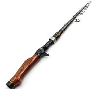 ZHCHAO - Canna da pesca telescopica da 2,7 m, manico in legno, portatile, ad alto tenore di carbonio, per trote, 5-20 g (taglia D)
