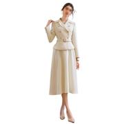 ZHCHAO Cappotto di Lana Stile Corto Abito Femminile Autunno e Inverno Stile straniero Moda Due Set(Medium)