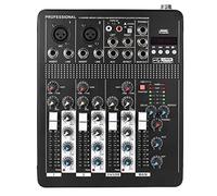 ZHCHAO Console di miscelazione del miscelatore audio a 4 canali professionale a 4 canali con 3-banda EQ 48V. Potenza fantasma Interfaccia