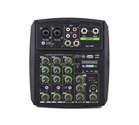 ZHCHAO Console di miscelazione del mixer audio a 4 canali GUIDATO Schermo integrato Soundcard BT. Connessione con 2-band Eq. Ottenere ritardi